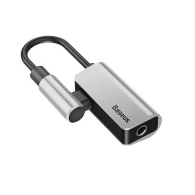 Baseus 2-i-1 Adapter USB-C & 3,5 mm - Lytt og Lad - Sølv