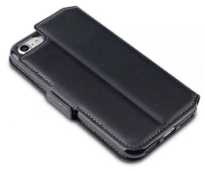 Plånboksfodral iphone SE 2020 Svart Slim Äkta Läder