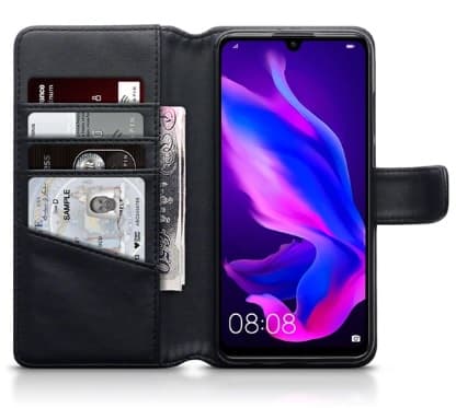Plånboksfodral Huawei P40 Äkta Läder Svart