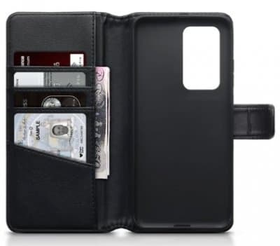 Plånboksfodral Huawei P40 Pro Äkta Läder Svart