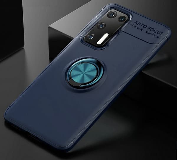 Huawei P40 Pro Skal Mörkblå Med Ring Hållare + Magnetfäste