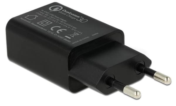 Navilock - Strømadapter - 1.5 A - QC 3.0 (USB) - svart