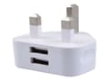 Miniatyrbilde 1 av 5: MicroConnect - Strømadapter - 2.4 A - 2 utgangskontakter (USB) - hvit - Storbritannia