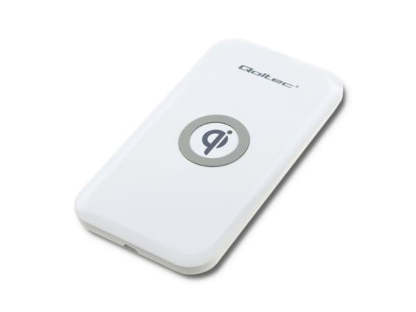 Qoltec - Trådløs ladepute - 10 watt - 1.2 A - QC 3.0 - hvit