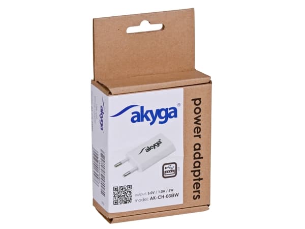 Akyga AK-CH-03WH, Sisätila, AC, DC, 5 V, 1 A, Valkoinen
