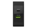 Miniatyrbilde 4 av 5: Green Cell - Strømadapter - 45 watt - PD 3.0 - 2 utgangskontakter (USB, 24 pin USB-C) - på kabel: USB-C - svart