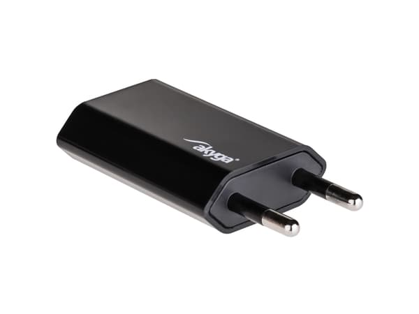 Akyga AK-CH-03BK - Strømadapter - 5 watt - 1 A (USB) - svart