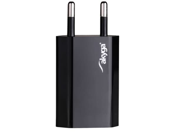 Akyga AK-CH-03BK - Strømadapter - 5 watt - 1 A (USB) - svart