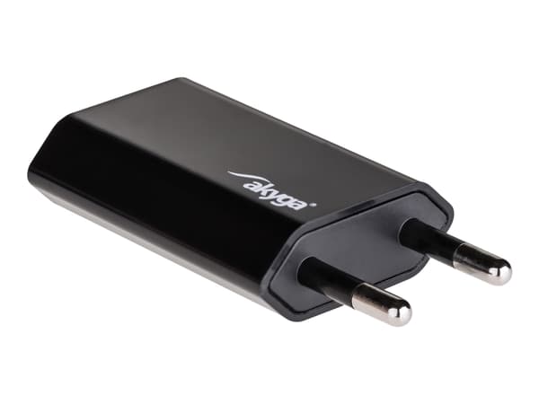 Akyga AK-CH-03BK - Strømadapter - 5 watt - 1 A (USB) - svart Sort