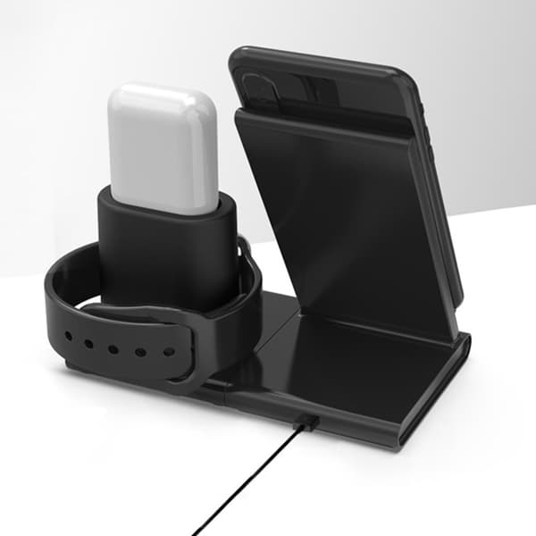 3-i-1 trådlöst laddningsställ för iPhone, Airpods och Apple Watch