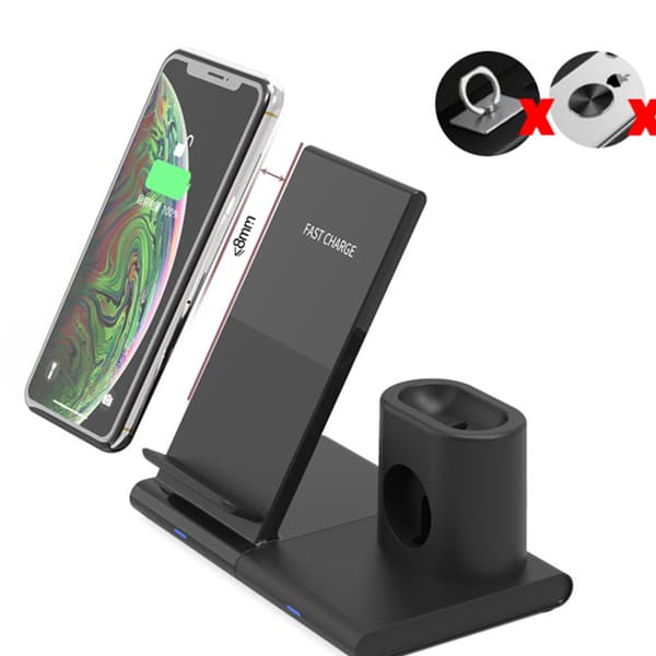 3-i-1 trådlöst laddningsställ för iPhone, Airpods och Apple Watch