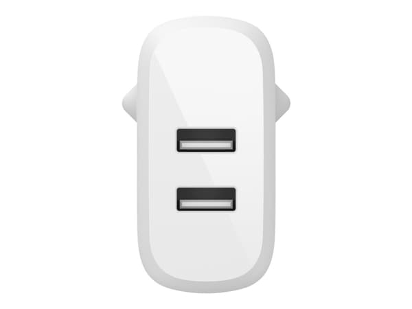 Belkin BoostCharge - Strömadapter - 24 Watt - 2 utdatakontakter (USB) - vit
