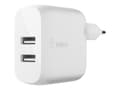 Miniatyrbild 2 av 5: Belkin BoostCharge - Strömadapter - 24 Watt - 2 utdatakontakter (USB) - vit