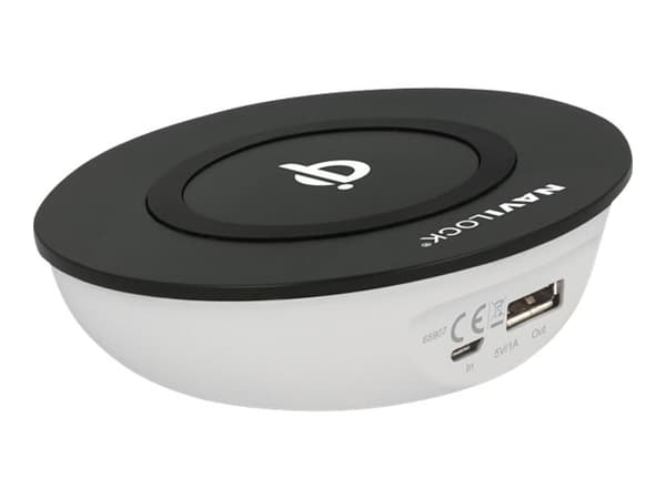 Navilock - Trådløst ladestativ - 1 A (USB) - for Google Nexus 4, Nexus 5, Nexus 7; LG Optimus G PRO E980, G Pro E986; Nokia Lumia 1520, 930 Sort