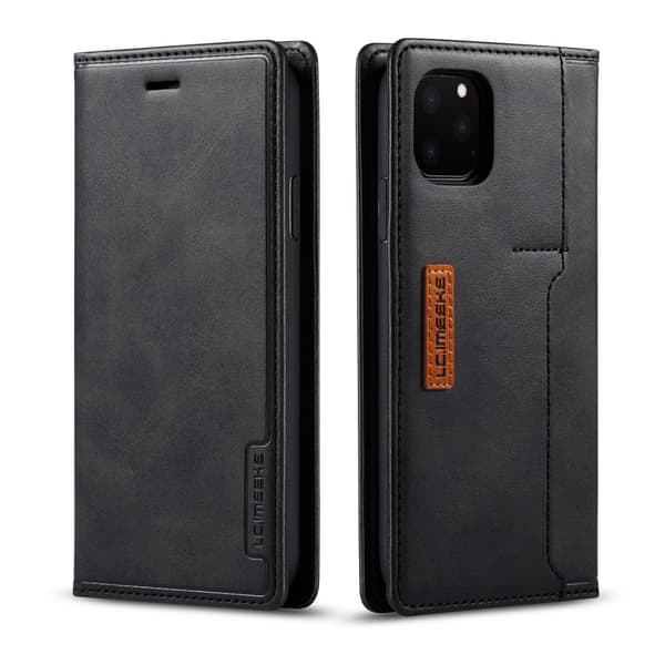 LC.IMEEKE Plånboksfodral i Läder iPhone 11 Pro Max Svart