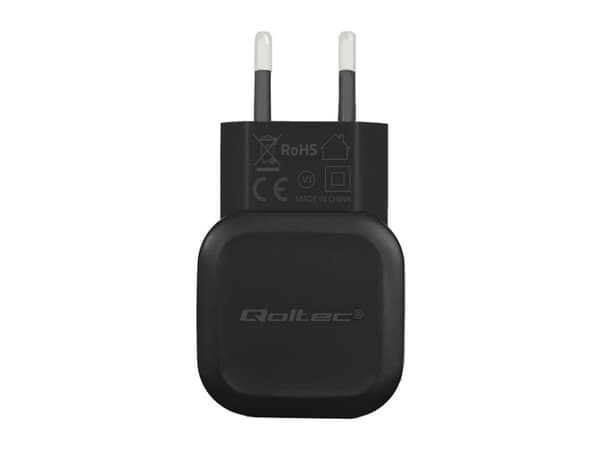 Qoltec 50195, Sisätila, AC, DC, USB, 5 V, 2,4 A, 1 m, Musta