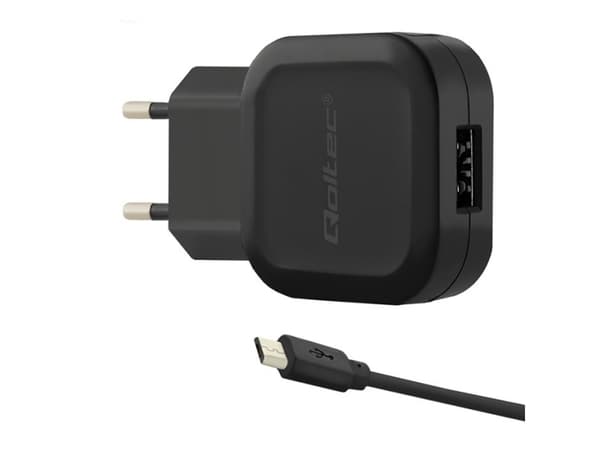Qoltec 50195, Sisätila, AC, DC, USB, 5 V, 2,4 A, 1 m, Musta