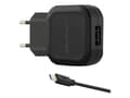 Pikkukuva 1 / 5: Qoltec 50195, Sisätila, AC, DC, USB, 5 V, 2,4 A, 1 m, Musta