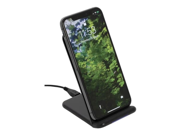 DELTACO QI-1033 - Trådlöst laddställ - 10 Watt - 1.2 A - svart