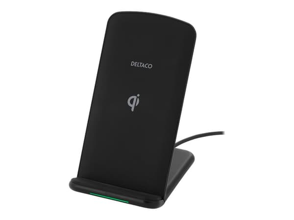 DELTACO QI-1033 - Trådlöst laddställ - 10 Watt - 1.2 A - svart Svart