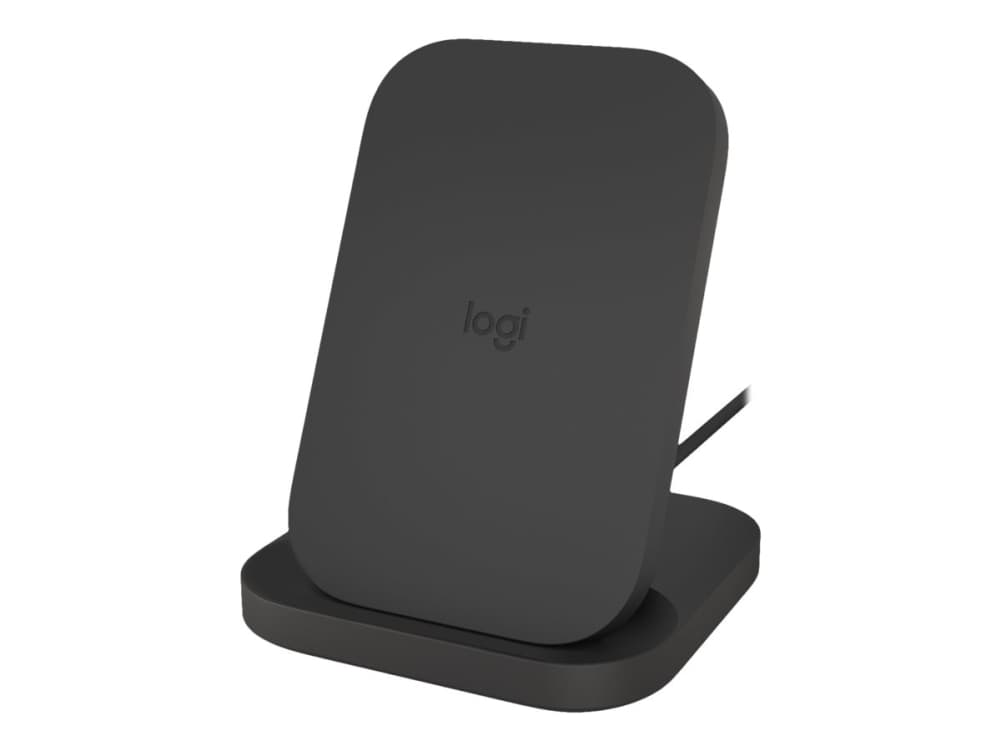 Logitech Powered Stand - Trådløst ladestativ + AC-strømadapter - 10 watt - 1.32 A - Fast Charge - grafitt - for Apple AirPods; iPhone 11; Google Pixe