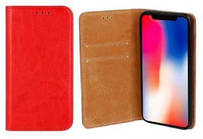 Plånboksfodral Huawei P40 Lite Äkta Italienskt Läder Röd