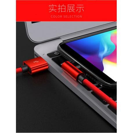 3m Slitstark Flätad Metallic USB-C Kabel Quick Charge 3.0