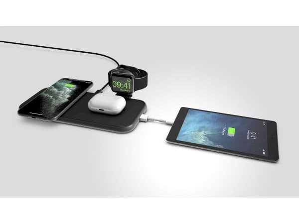 Zens Aluminium Series Dual + Watch (without Watch Cable) - Trådløs ladematte - 45 watt - Apple Fast Charge (USB) - svart