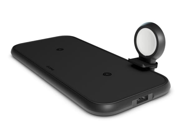Zens Aluminium Series Dual + Watch (without Watch Cable) - Trådløs ladematte - 45 watt - Apple Fast Charge (USB) - svart Sort