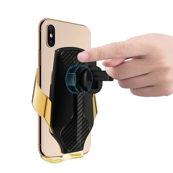 USB-C Smart Trådlös Mobilladdare QI Mobilhållare för Bil