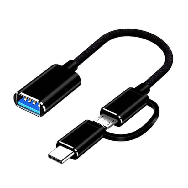 2-in-1 USB-C Micro USB OTG -sovitin Android