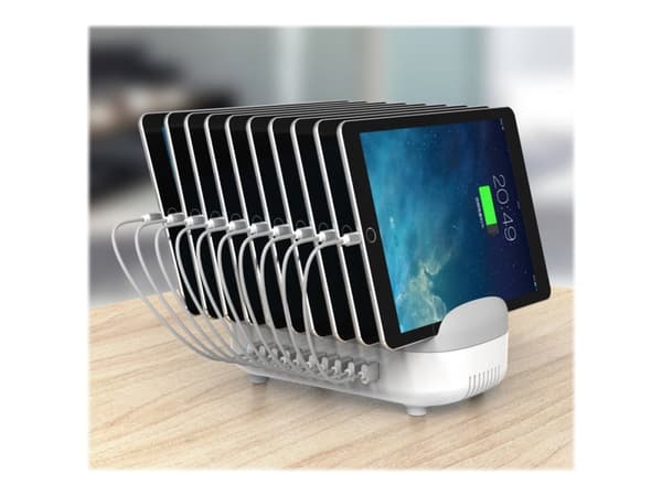 Compulocks 10 Ports USB Charging Dock Station With EU Plug - Ladestasjon - 120 watt - 2.4 A - 10 utgangskontakter (USB)