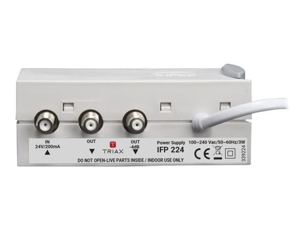 Triax IFP 224 - Strømadapter - 2 utgangskontakter (F-kopling)