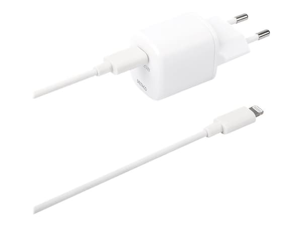 DELTACO USBC-AC141 - Strømadapter - 20 watt - 3 A - PD (24 pin USB-C) - hvit