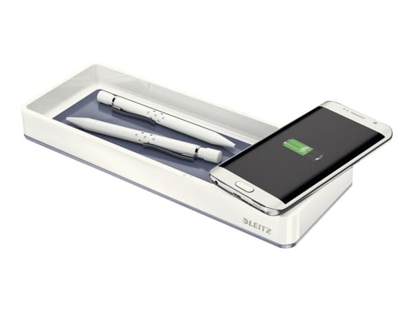 Leitz WOW Desk Organizer - Trådløs ladematte - 1 A - på kabel: Micro-USB - hvit