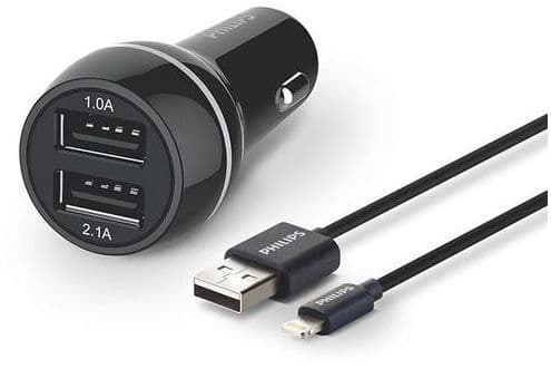 Philips DLP2220 - Strömadapter - 15.5 Watt - 3.1 A - Ultra Fast Charge - 2 utdatakontakter (USB)