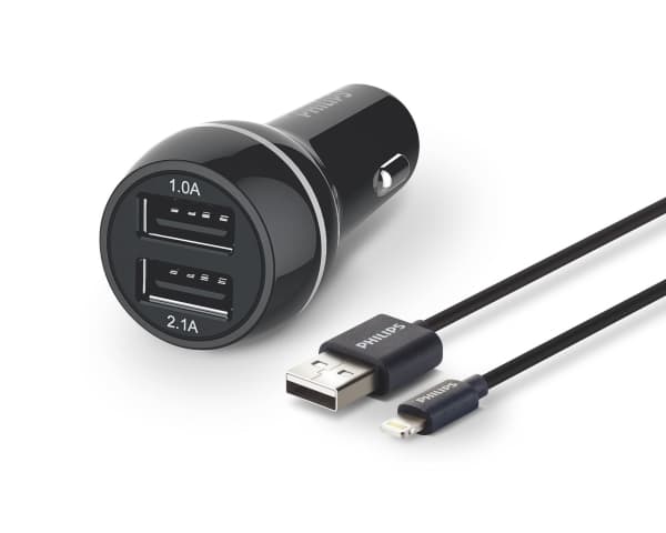 Philips DLP2220 - Strömadapter - 15.5 Watt - 3.1 A - Ultra Fast Charge - 2 utdatakontakter (USB)