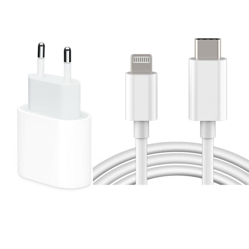 Apple iPhone laddare 20W för 11/12 strömadapter USB-C+1M kabel