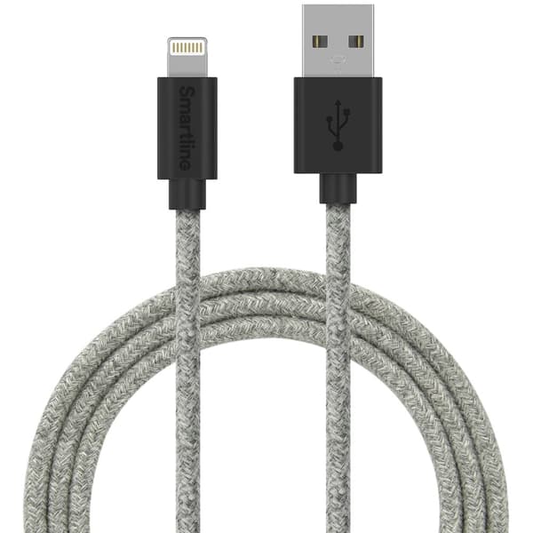 SmartLine USB cable Lightning 2m Fabric light grey