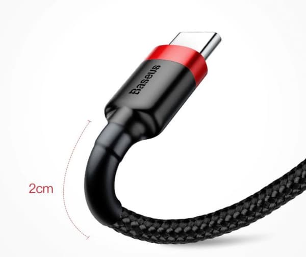 2 m Baseus 3A snabb USB-C laddare svart