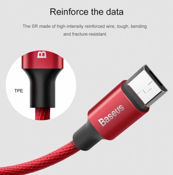 2 m Baseus 3A snabb USB-C laddare svart