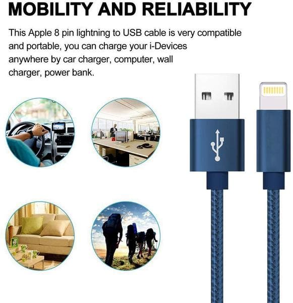 hög kvalitet 2 m iphone kabel rosa