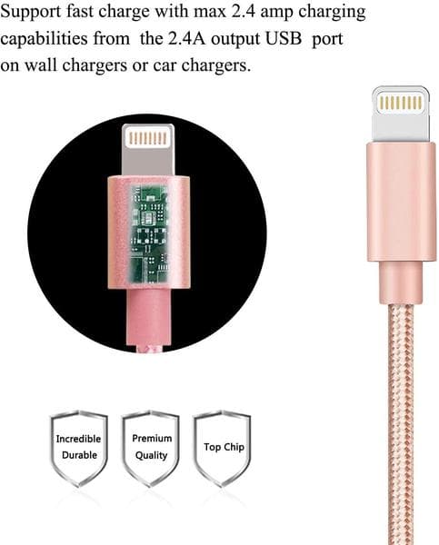 hög kvalitet 2 m iphone rosa kabel