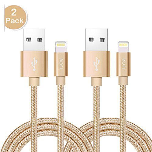 2 st 2 m hög kvalitet iphone kabel rosa