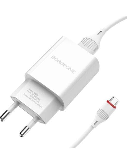 Borofone vägladdare med 1 m micro-usb laddare vit