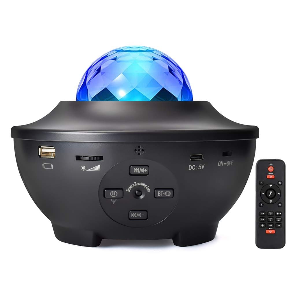 Stjärnprojektor LED - Galaxy Star Projector -Högtalare Bluetooth Black