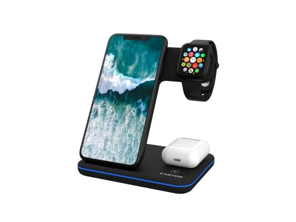 Canyon WS-303 - Trådløst ladestativ - 15 watt - 2.7 A - Fast Charge - svart