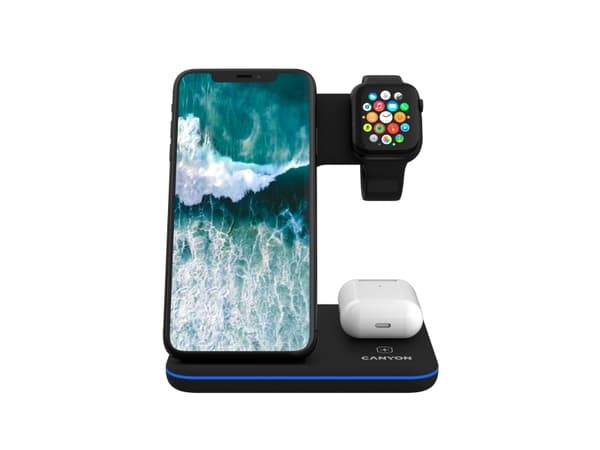 Canyon WS-303 - Trådløst ladestativ - 15 watt - 2.7 A - Fast Charge - svart