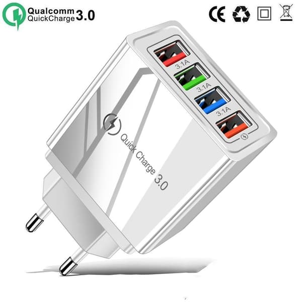Fast charging 4.8A wall charger with 4 Port charging