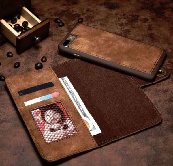 IPhone 7 Lyx fodral Löstagbar tappning Magnetik Läder Flip